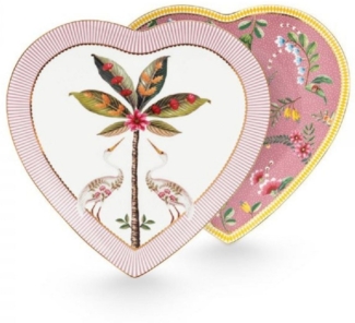 PiP Studio Servierplatte Teller-Set in Herzform La Majorelle Rosa (21,5 cm) (2-teilig)