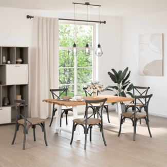 vidaXL Esstisch mit Baumkanten 180x100x74 cm Massivholz Eiche Rechteck 3304495