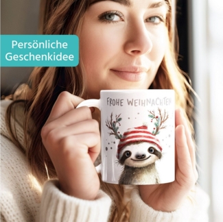SpecialMe Tasse SpecialMe® Weihnachtstasse Frohe Weihnachten Lustig Tasse Faultier, Keramik