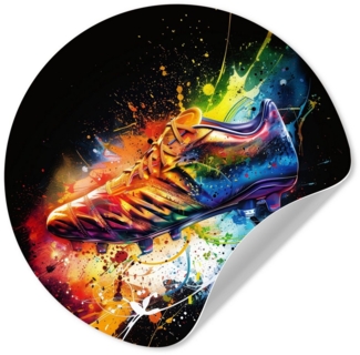 MuchoWow Wandsticker Graffiti - Sport - Fußball - Schuh - Farbe (1 St), Wandtattoo Selbstklebend, Wohnzimmer Deko Aufkleber, 30x30 cm