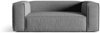 Micadoni Sofa Nuria 2-Sitzer Samt Grau