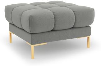 Micadoni Pouf Hocker Mamaia | Bezug Grey | Beinfarbe Gold Metal