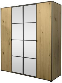 Kleiderschrank Rolites I 180 4D (Farbe: Artisan Eiche / Artisan Eiche + Schwarz)