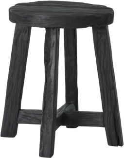 Hocker Gio aus Teakholz, Schwarz, 35x35x45 cm