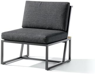 Sieger Havanna Mittelteil Sitzplatz für Loungegruppe, Aluminium Eisengrau, 72 x 78,5 x 73