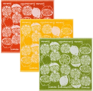 Kracht Geschirrtuch Frottier-Geschirrtuch "Limoncello" 3er-Pack, Baumwolle Motiv