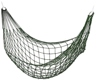 Relaxdays Netzhängematte für 1 Person, Polyester grün, 140 x 436 x 1,5 cm