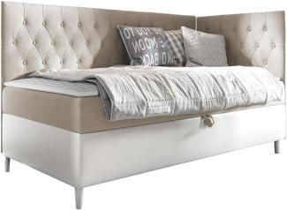 Boxspringbett 'Lenda Junior 3' beige 90x200 cm Rechts