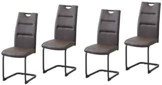 HTI-Line DannyP Schwingstuhl 4er Set PU braun