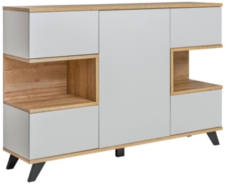 99rooms Katharina SB Highboard Hellgrau/ Eiche