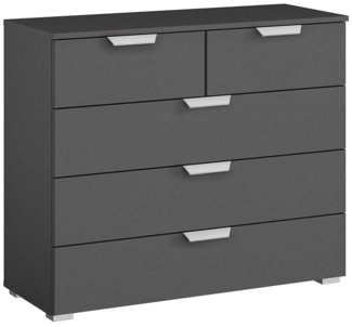 Kommode Antigua / Aditio , Holzwerkstoff , Schwarz , 93 x 82 x 42 cm