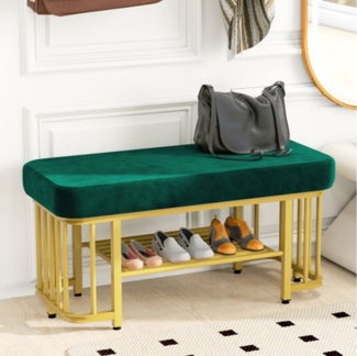 XDeer Schuhbank Schuhbank mit Sitzfläche, Platzsparende Flurbank mit verstellbaren, Füßen Ideal als Schuhbank für Flur Schlafzimmer