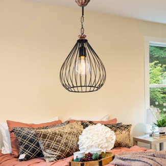 Hängeleuchte Bracknell E27 Metall Schwarz / Bronzefarben [lux. pro]