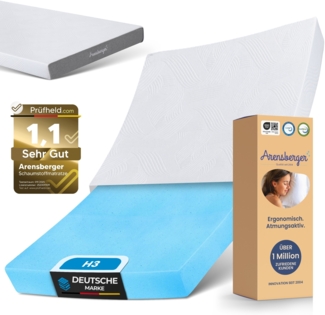 ARENSBERGER LINA, Gelschaum Matratze 80x200 cm – 11 cm NANOCELL® Gel-Schaum – H3 Härtegrad – Atmungsaktiv – Abnehmbarer Bezug 240g/m²