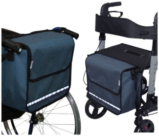 Seniori Aufbewahrungstasche SENIORI Rollator / Rollstuhl Tasche Rollatortasche Rollstuhltasche, 5F. Blau - Flex