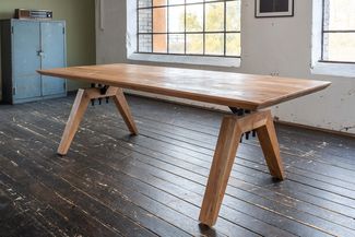 KAWOLA Esstisch WOODY Akazie massiv Schweizer Kante 300x100cm