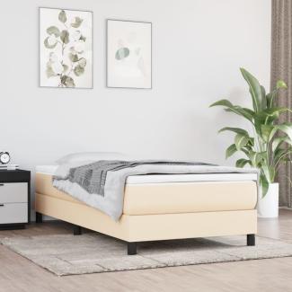 vidaXL Boxspringbett, Stoff, Creme, 100 x 200 cm