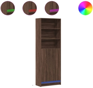 vidaXL Highboard mit LED-Beleuchtung Braun Eichen-Optik 69x32,5x200 cm 3307911