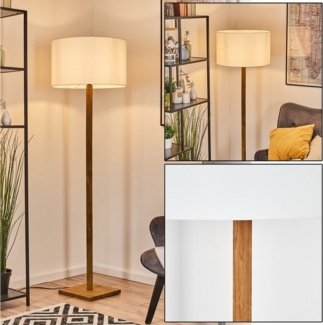hofstein Stehlampe Stehlampe aus Metall/Holz im modernen Boho-Design, Stehleuchte mit Schirm aus Stoff, Ø 50 cm, 170 cm, E27, Fußschalter