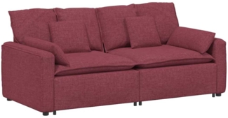 vidaXL Modulares Sofa mit Kissen Weinrot 3321120
