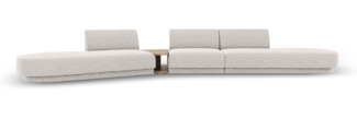 Micadoni Modulares Sofa Miley 5-Sitzer ohne Armlehnen Links Chenille Eden Silber