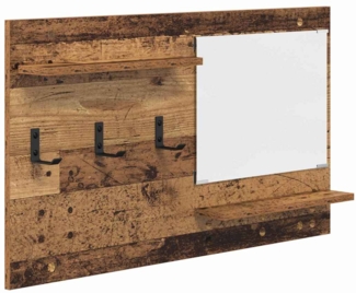 vidaXL Wandmontierter Kleiderständer mit Regal Altholz 90 x 10 x 50 cm 874521