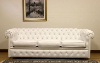 JVmoebel Chesterfield-Sofa Luxus Chesterfield Sofagarnitur 3-Sitzer Leder Couch 100% Leder Sofort, Made in Europa