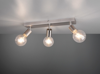 LED Deckenstrahler Silber, Balken 3-flammig dimmbar, Breite 44cm