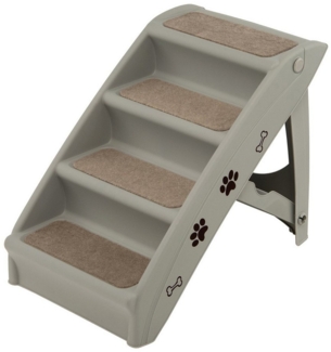 KOMFOTTEU Haustiertreppe Hundetreppe, mit 4 Stufen, tragbar&klappbar