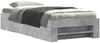 vidaXL Bettgestell Betongrau 90x190 cm Holzwerkstoff 3295523