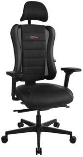 Chefsessel Star / Sitness RS Pro 2020, Kunstleder, Kunststoff, Mikrofaser, Schwarz, 47 x 139 x 47 cm