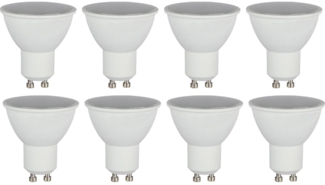 8x LED 5 Watt Leuchtmittel GU10, 400 Lumen, warmweiß
