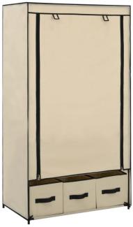 vidaXL Kleiderschrank Stoff, creme, 87 x 49 x 159 cm