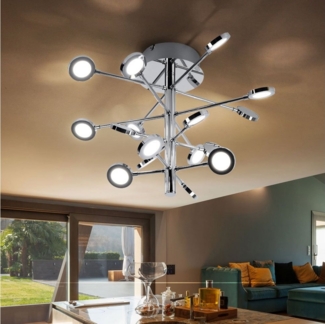 LED Deckenlampe, dimmbar, 16 verstellbare Spots, D 51cm