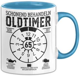 Trendation Tasse 65. Geburtstag Tasse Oldtimer Schonend Behandeln Geschenkidee Männer