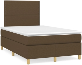 vidaXL Boxspringbett mit Matratze Dunkelbraun 120x190 cm Stoff 3269926