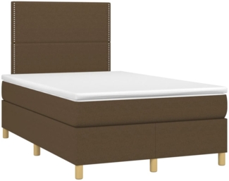 vidaXL Boxspringbett mit Matratze Dunkelbraun 120x190 cm Stoff 3269926