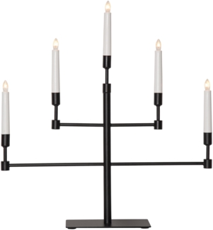 Fensterleuchter ,Vide', 5-armig, matt schwarz