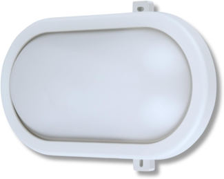 REV Kellerlampe - Feuchtraumleuchte LED oval (10W, 800lm, IP44), einsetzbar als Decken- oder Wandlampe, Feuchtraumlampe, weiß