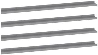 vidaXL Wandregale 4 Stk. Grau 115x9x3 cm 326678