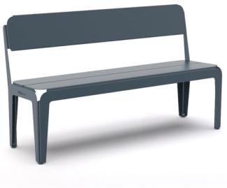 Bended Bench / Outdoor Bank mit Rückenlehne grau/blau