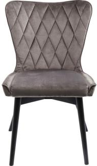 KARE Design Stuhl Black Marshall Velvet Grau 83993