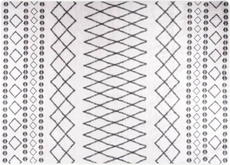 vidaXL Teppich Waschbar Schwarz und Weiß 120x180 cm Rutschfest 337972
