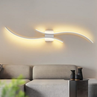 ZMH Wandlampe Innen LED Wandleuchte - 14W 1800lm Flurlampe 100CM Weiß Treppenhauslampe Modern Welle Design 3000K Warmweiß Minimalistische Wandbeleuchtung für Schlafzimmer Wohnzimmer Flur Treppenhaus Küche