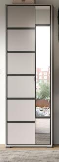 Garderobenschrank / Schuhschrank Malik in grau und schwarz 65 x 196 cm