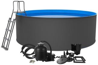 Santorini Stahlwandpool XL - Ø360x120 cm - Anthrazitgrau 10. 800 L