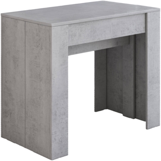 Dmora Ausziehbare Konsole Vaelis, verwandelbar in Esstisch, platzsparend und ausziehbar bis 237 cm, 90-237x76,6x90 cm, Grau