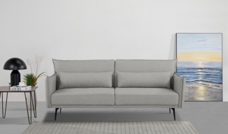 INOSIGN Schlafsofa TULARE, 204 cm, klappbarer 3-Sitzer mit verstellbarer Rückenlehne, Schlaffunktion, Velvet-Samtvelours u. Webstoff