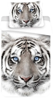White Tiger Baumwolle Bettwäsche – Bettbezug 140x200 cm & Kissenbezug 70x90 cm