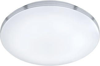 Schlichte LED Badleuchte APART, Deckenleuchte Chrom, Acryl weiß, Ø 41cm